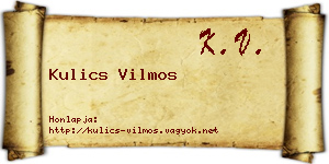 Kulics Vilmos névjegykártya