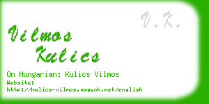 vilmos kulics business card